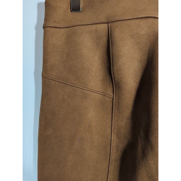 Andrew Marc Womens Pants Brown Faux Suede Stretch Pull On High Waist Small - Picture 3 of 13